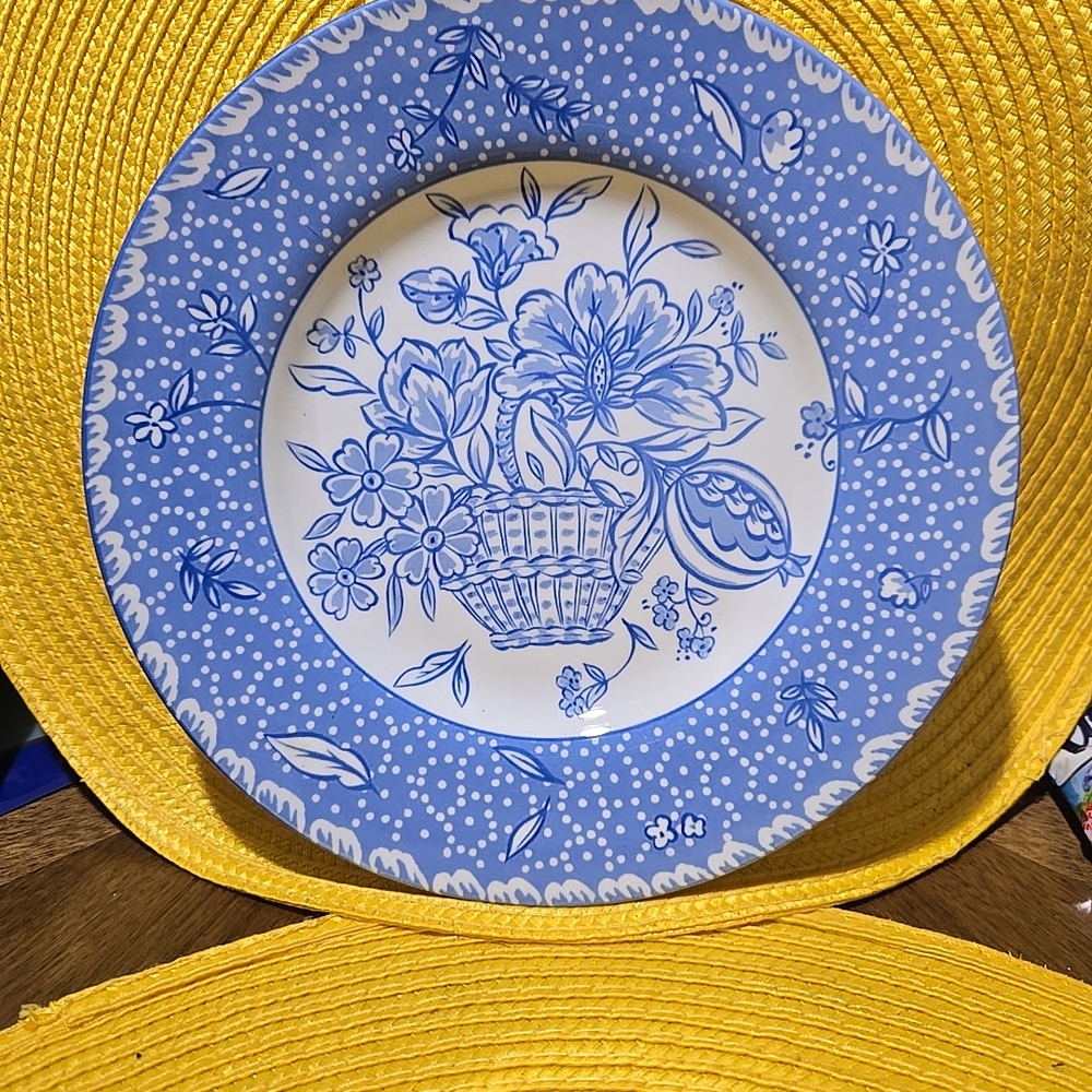 Blue Floral Dinner Plate
